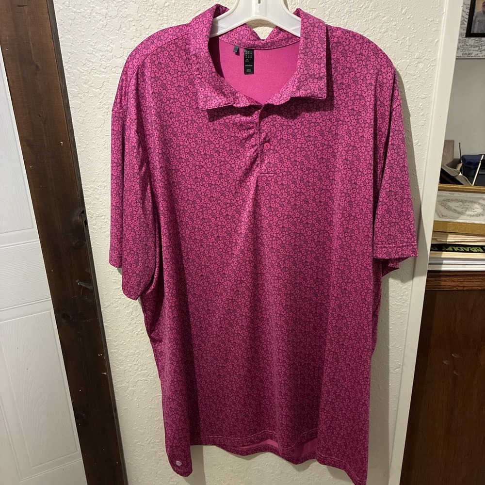 Adidas Golf Polo Shirt Athletic Training Maroon And Black 3XL